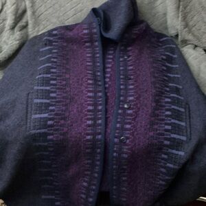 Elegant Purple and Blue Women's Poncho